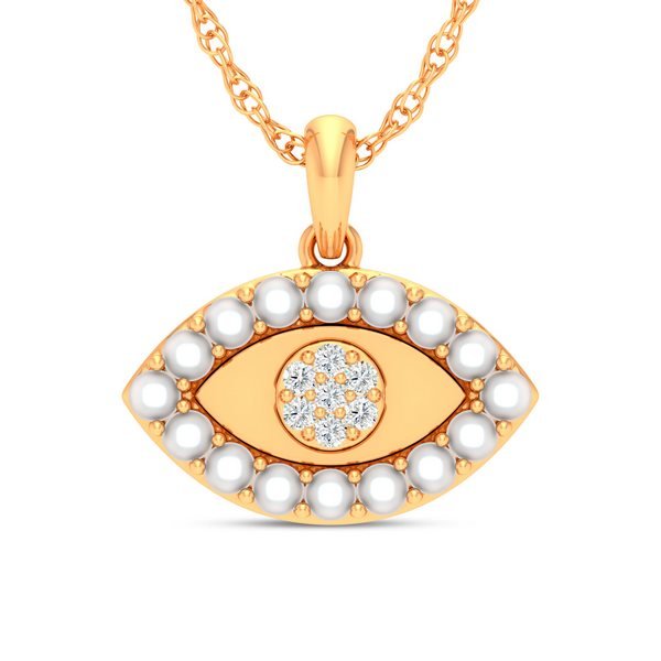 10K CS-1.03 PENDANT LDS RDS "EVIL EYE" CULTURED PEARL (BEST DEAL BEST VALUE)